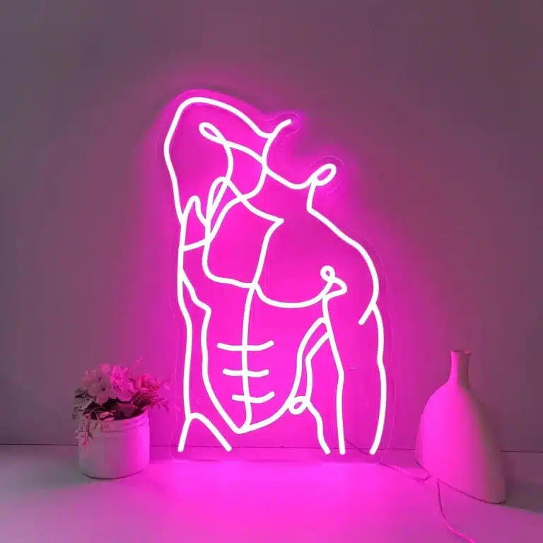 Neon Homme Pose Sensuelle 1