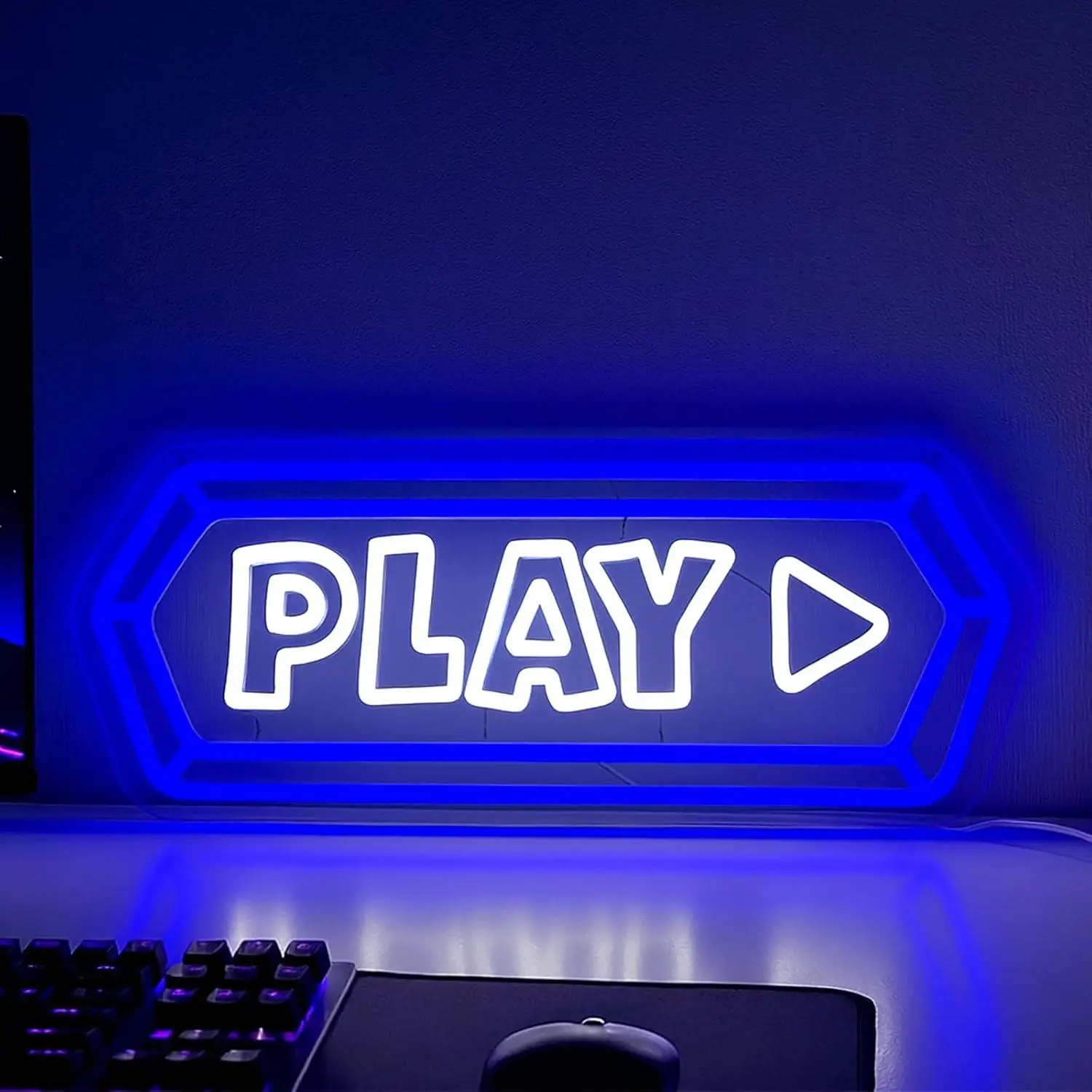 Neon LED Bouton Play