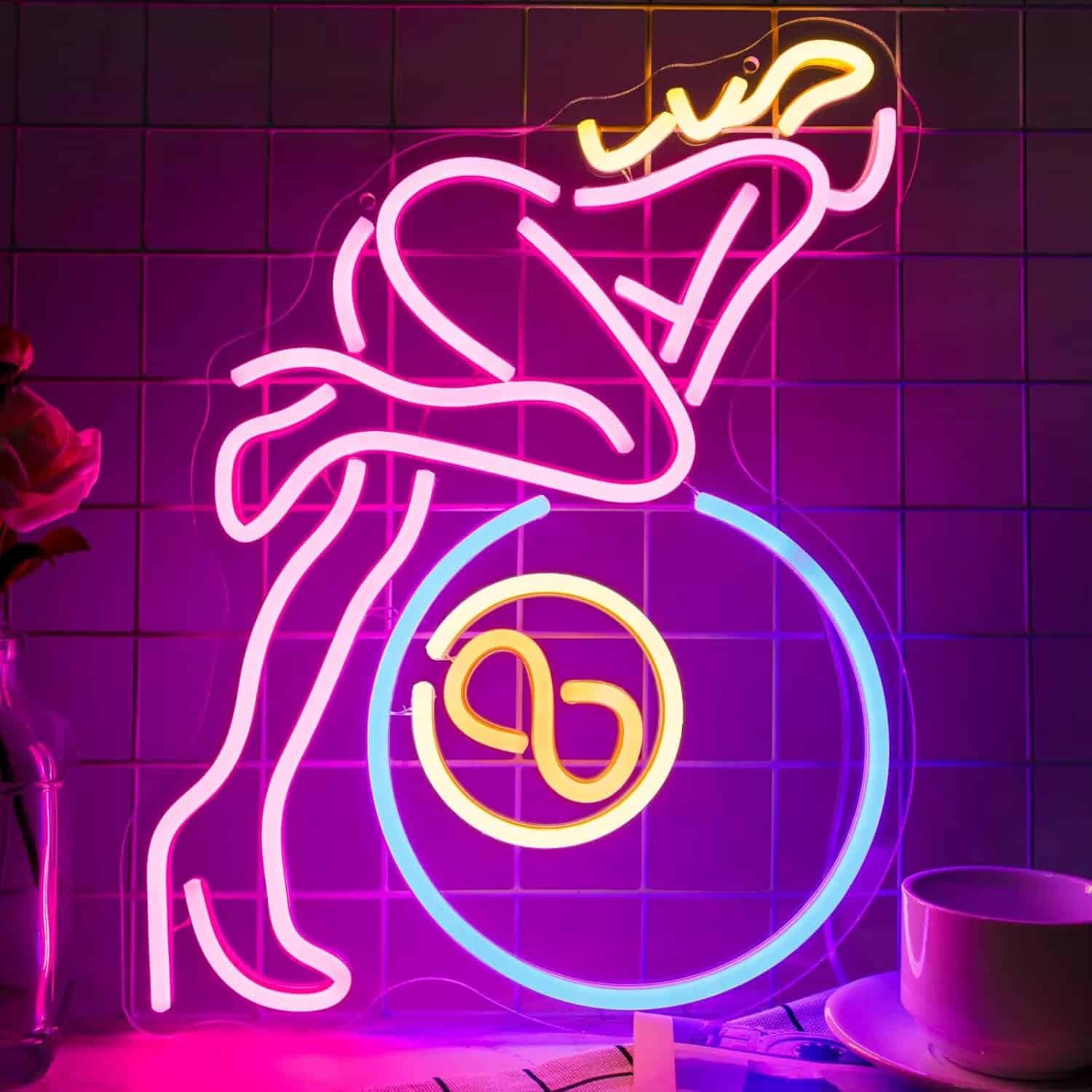 Neon Femme Boule de Billard