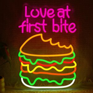 Neon Burger Love at First Bite