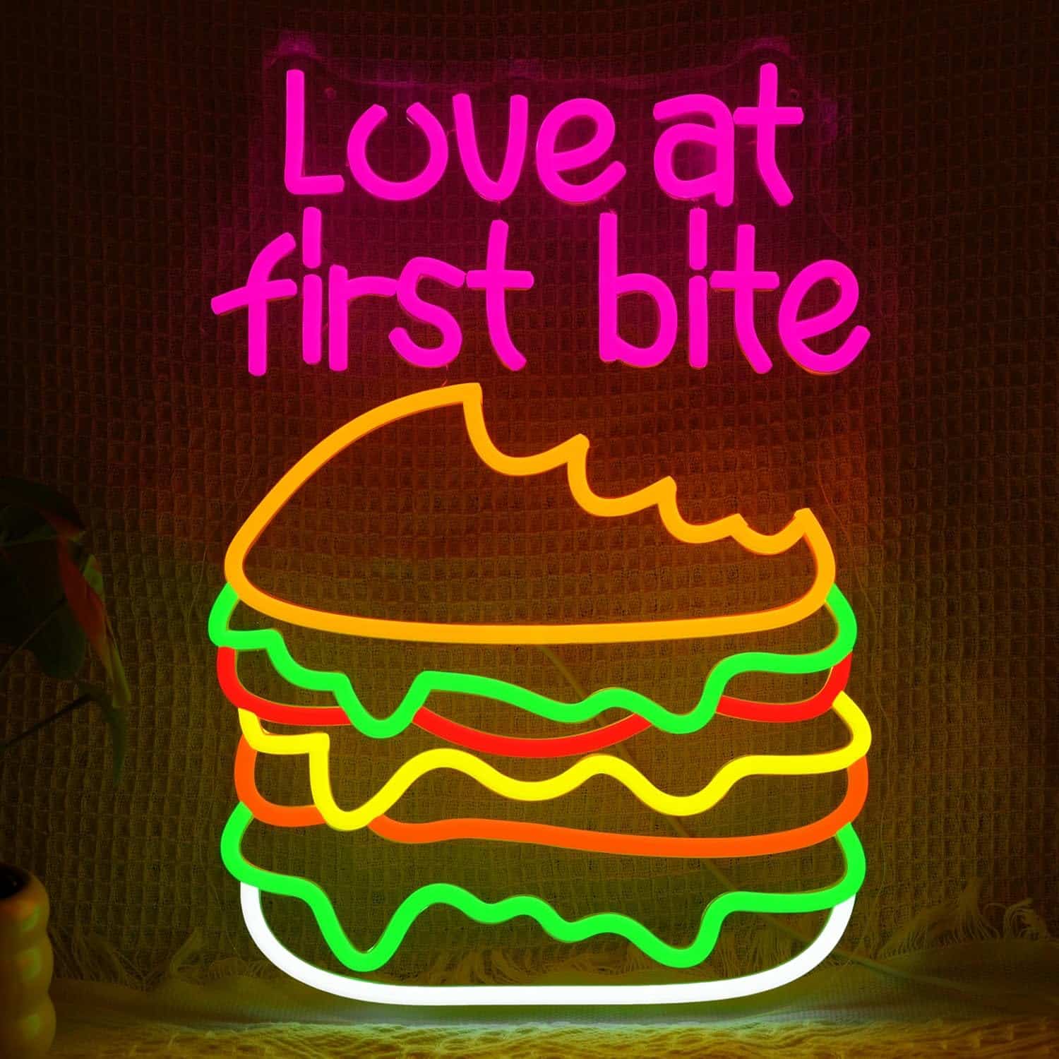 Neon Burger Love at First Bite