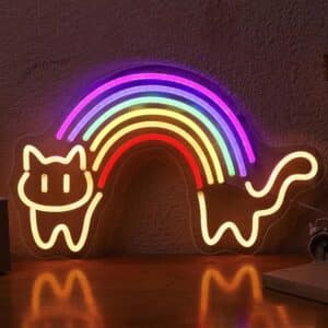 Neon LED Chat Arc-en-ciel