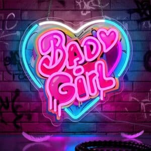 Neon LED Bad Girl Coeur