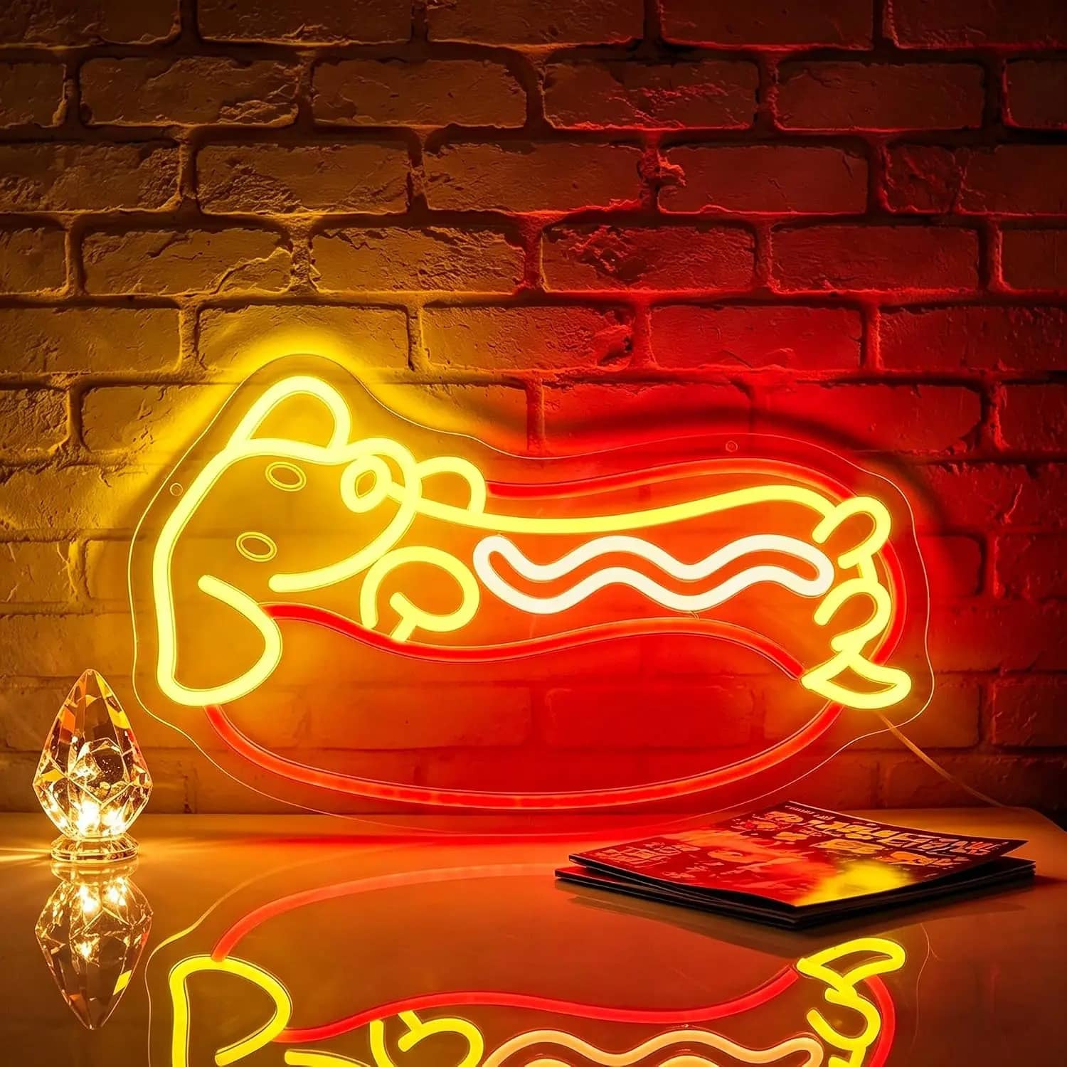 Neon LED Teckel Hot Dog