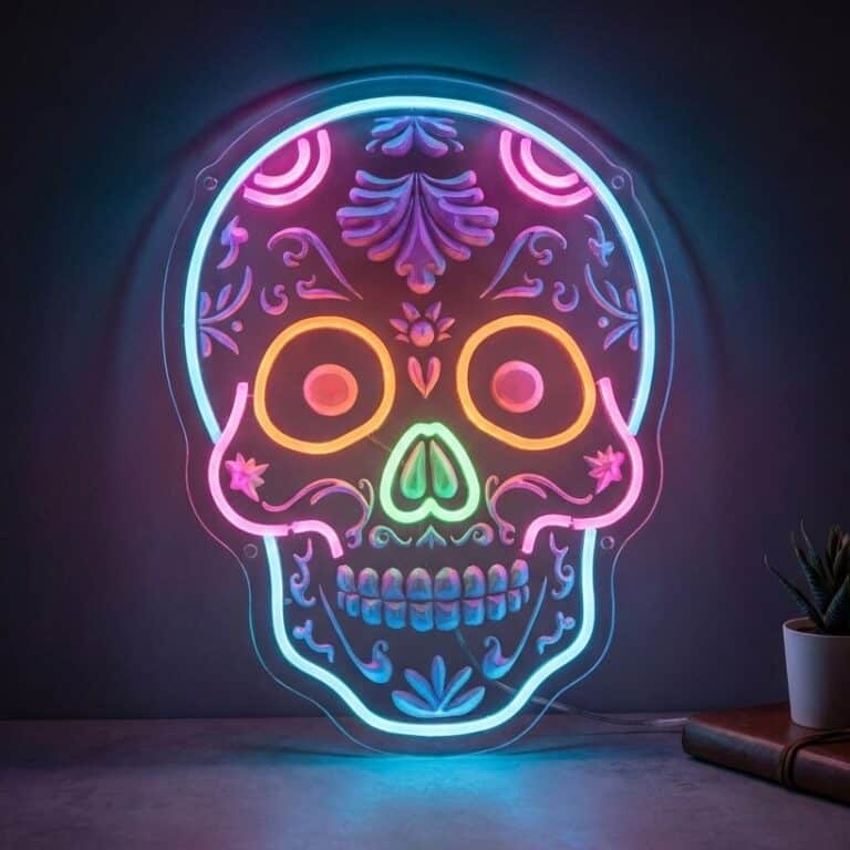 neon calavera Mexicaine
